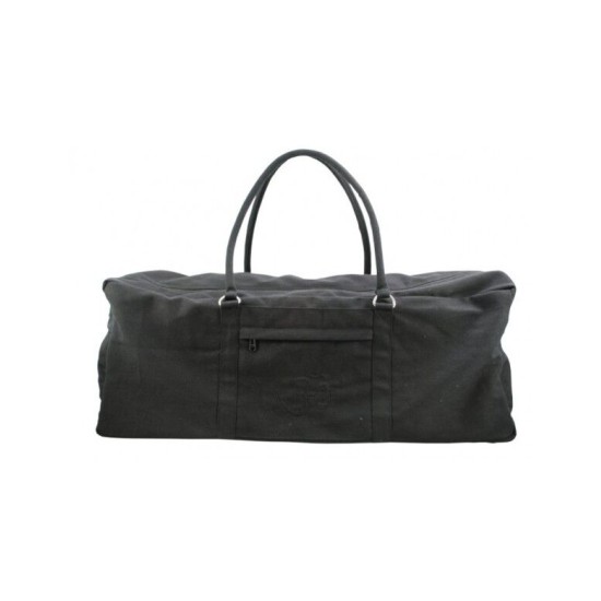 Brede Sporttas | Zwart-Flower Power-Blauw gestreept