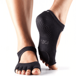 ToeSox Antislip Sokken zonder Tenen Plie Dans Sokken – Zwart S/M