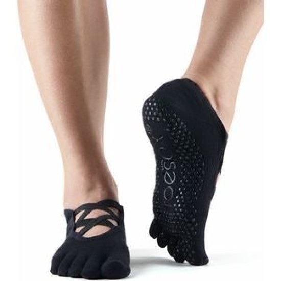 Toesox Elle met tenen zwart S/M
