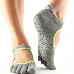 ToeSox Sokken Met Tenen Bellarina - grijs-lime S/M/L