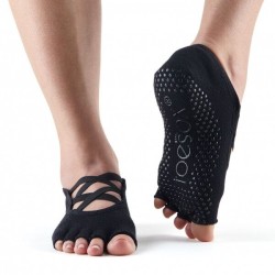 Toesox anti slip sokken Elle zonder tenen zwart S/M
