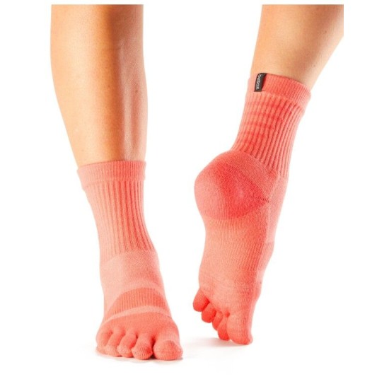 Sportsokken met tenen Medium weight Crew in Coral M
