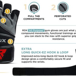 RDX Sports L4 Deepoq Nappa Leren Fitnesshandschoenen