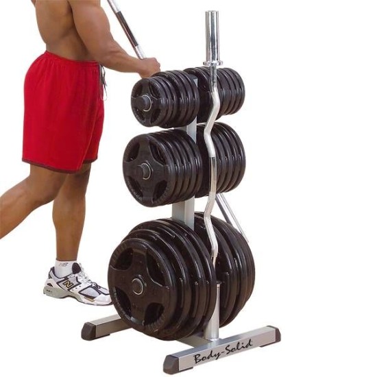 Body Solid Olympic Plate Tree Bar Holder