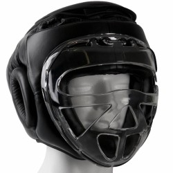 Hammer Boxing HOOFDBESCHERMER PROTECT - met Grid - Zwart - LeerMaat L