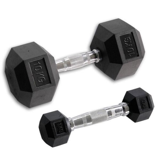 Body-Solid Hexa Rubber Dumbbell Set 1 -10 kg