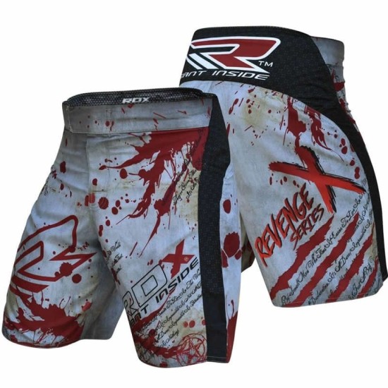 Ervaar ongeëvenaarde prestaties met de RDX Blood MMA shorts, ontworpen voor comfort en stevigheid met antislip tailleband en T3 stiksels.