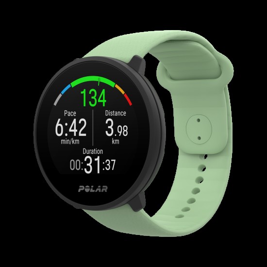 Verwisselbare polsband voor Polar fitnesshorloges Unite en Ignite in maat S-L. Breedte 20mm, verkrijgbaar in 2 kleuren.