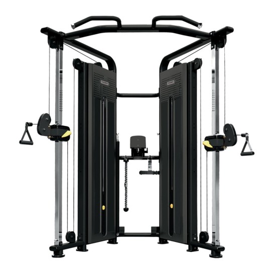 Ontdek de Toorx CSX-B5000 Dual Pulley Functional Trainer met stalen kabels en 2x100 kg gewichten, ideaal voor commercieel gebruik.