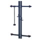 Ruimtebesparend opvouwbaar wall rack van Toorx met chin-up bar en J-hook. Ideaal voor een garage workout.