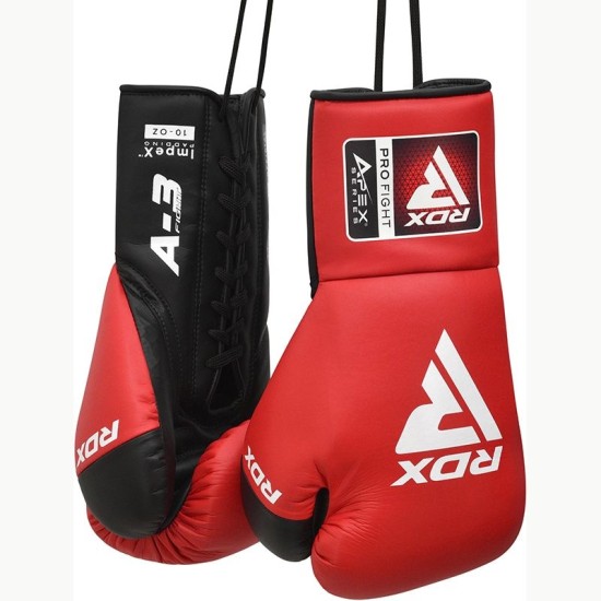 Blaas concurrentie weg met RDX Sports Apex bokshandschoenen. Gemaakt van duurzaam Super Skin leer, comfortabel en veilig met Sponge X vulling.