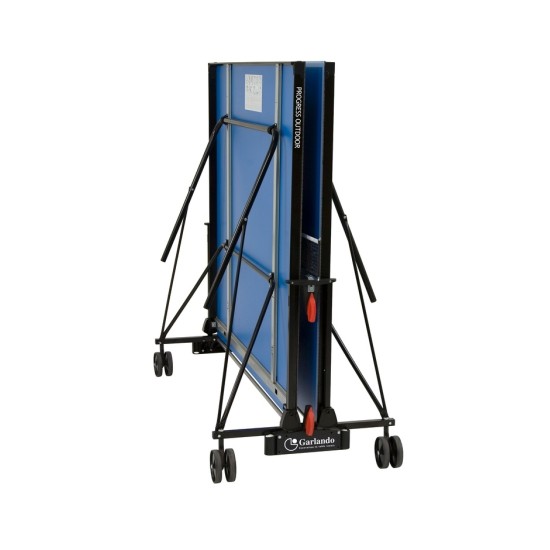 Ontdek de Garlando Progress Outdoor tafeltennistafel in blauw, ideaal voor buitengebruik met goede kwaliteit speelveld. Eenvoudig te vergrendelen en verplaatsen.