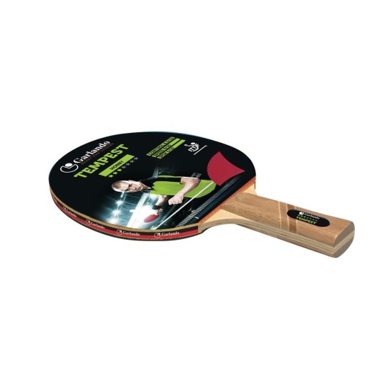 Garlando Tempest bat met 3 star ITTF rating. Ideaal voor hobbyspelers. Speciaal ontworpen voor snelheid, spin en controle.