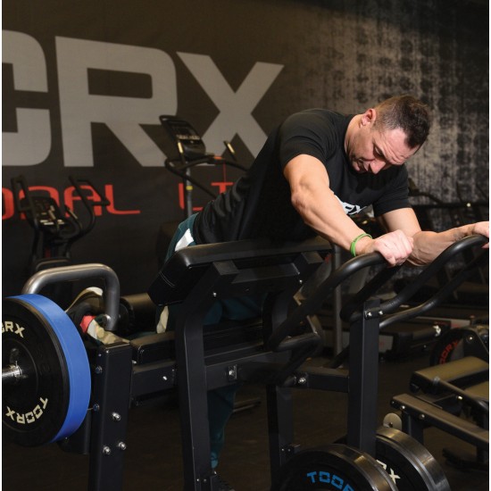 Ergonomische Toorx Professional FWX-5000 Leg Curl, geschikt voor intensief gebruik, 250 kg belastbaar, zware stalen constructie.