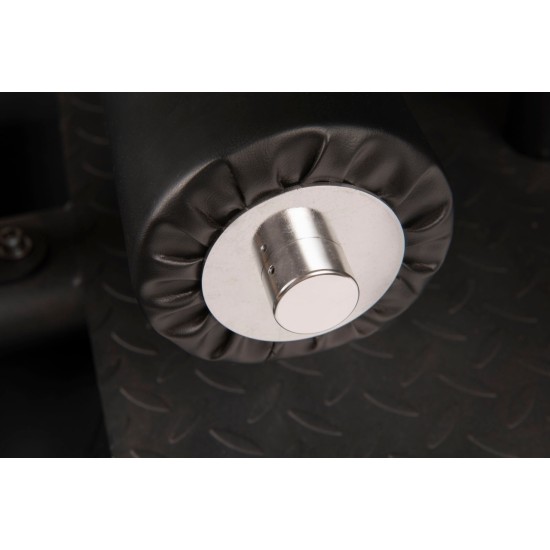 Compacte full commercial sissy squat van Toorx Professional met verstelbare kussens en maximaal belastbaar gewicht van 250 kg.