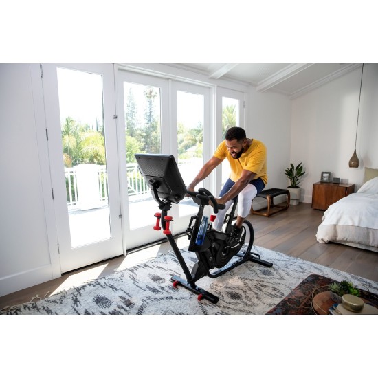 Ervaar ultiem fietsen met de Bowflex VeloCore Bike, inclusief leunmodus en een ingebouwd JRNY lidmaatschap voor persoonlijke training.