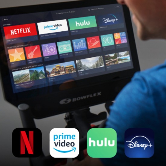 Ervaar ultiem fietsen met de Bowflex VeloCore Bike, inclusief leunmodus en een ingebouwd JRNY lidmaatschap voor persoonlijke training.