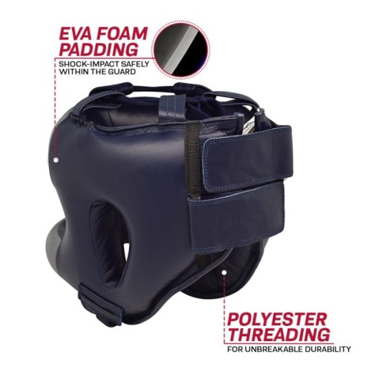 Ontdek de RDX Sports Pro Sparring Bokshelm, uitgevoerd in rundleder met geavanceerde schokabsorptie en een comfortabele pasvorm.