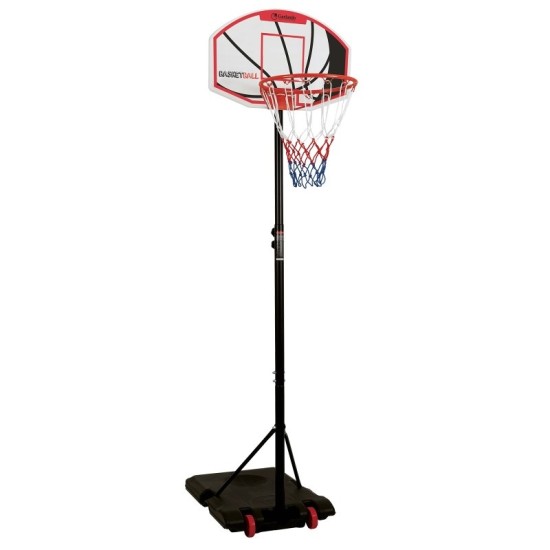 Verstelbare Garlando Saint Louis basketbalpaal met een stevig kunststof backboard en een diameter van 40 cm voor binnen en buiten gebruik.