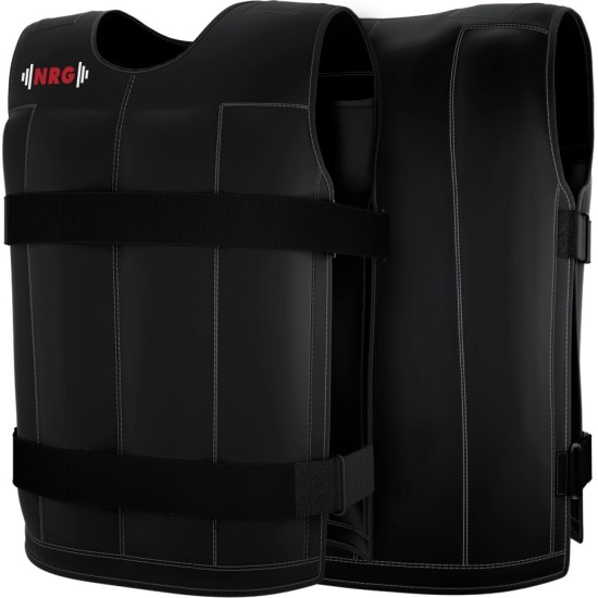Versterk je training met het NRG gewichtsvest van 18 kg. Verstelbaar, vochtafstotend en met uitneembare gewichten voor optimale trainingseffectiviteit.