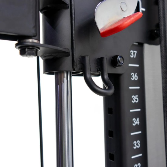 Inspire SF5: veelzijdige Functional Trainer en Smith Machine met 2 gewichtenstapels van 73 kg en uitgebreide accessoires voor volledige lichaamstraining.