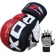 Ontdek RDX Sports MMA grappling handschoenen met Maya Hide kunstleer, GEL EFFICAX LINING en schokabsorberende Shell Shock gel voor optimale bescherming.