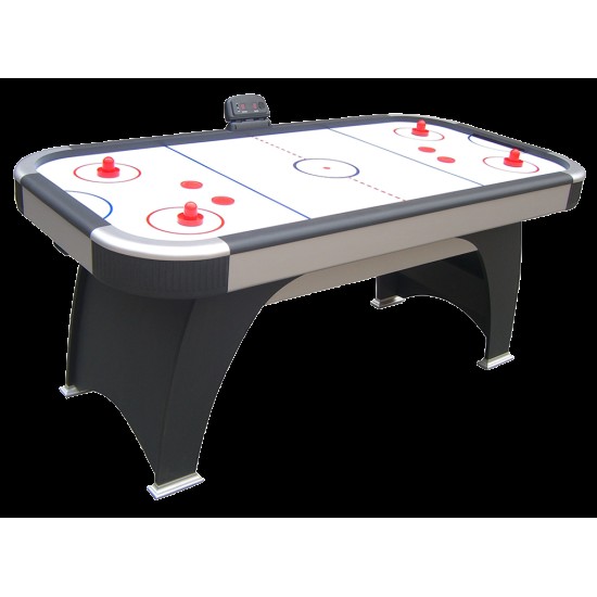 Garlando Zodiac airhockeytafel met elegant design, elektronische scoreteller en accessoires. Perfect voor competitie en plezier met vrienden.