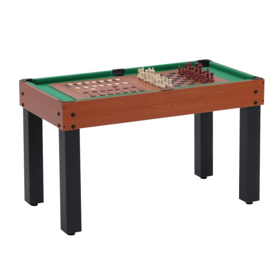 Multi-12 van Garlando: multifunctionele tafel voor 12 spellen, inclusief voetbal, pool en meer. Ideaal voor thuis en eenvoudig te veranderen.