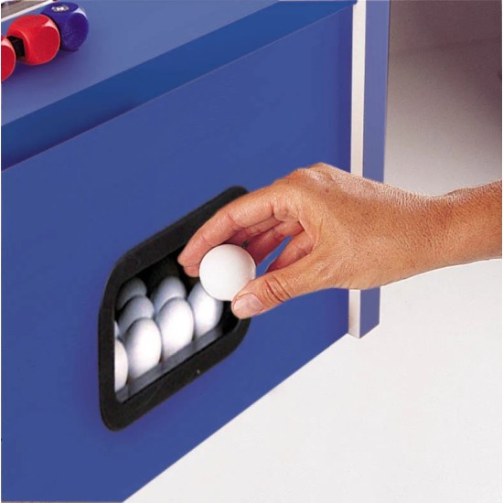 Hoogwaardige Garlando G-2000 blauwe voetbaltafel, duurzaam en robuust, perfect voor professioneel en openbaar gebruik. Gewicht: 75 kg.