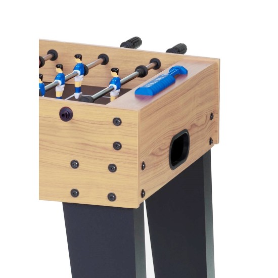 Ideale voetbaltafel voor kinderen tot 12 jaar, met uitstekende kwaliteit en veilige speelstangen. Lichtgewicht en gebruiksvriendelijk.