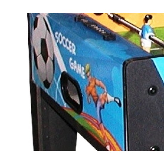 Instapmodel tafelvoetbaltafel van Garlando met telescopische stangen en hoogwaardig MDF. Voor kinderen van 5 tot 10 jaar.