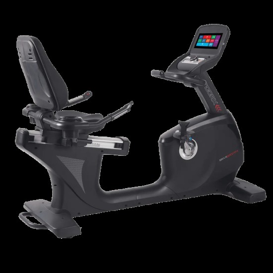 Geavanceerde Toorx Professional BRX-R9500-TFT Ligfiets met 10,1-inch TFT scherm, 32 weerstandsniveaus en diverse trainingsprogramma's voor optimale training.