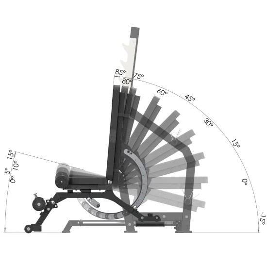 Professionele WBX-3900 halterbank van Toorx met verstelbare rugleuning en 350 kg belasting. Geschikt voor serieuze krachttraining.