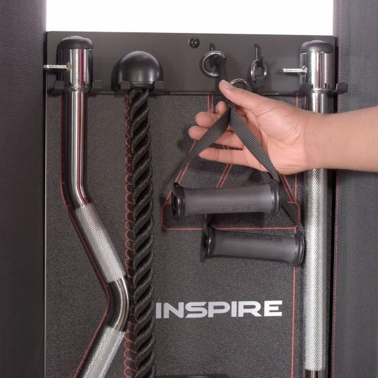 Ontdek de Inspire Fitness CFT Commercial Functional Trainer met pull-up bar, verstelbare katrollen en inclusief accessoires voor een complete workout ervaring.