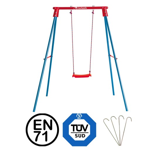 De Garlando Stalen Schommel Candy 1 biedt veiligheid, comfort en duurzaamheid voor kinderen van 3 tot 10 jaar. 2 jaar garantie inbegrepen.