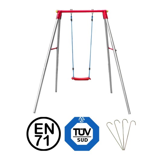 Ontdek de Garlando Stalen Schommel Candy 1 Plus. Robuuste constructie, comfortabele zitting en maximale veiligheid voor kinderen van 3-10 jaar.