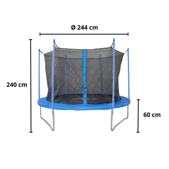 Garlando Combi M trampoline biedt plezier en fitness voor het hele gezin. Veiligheidsnet inclusief voor optimale bescherming.