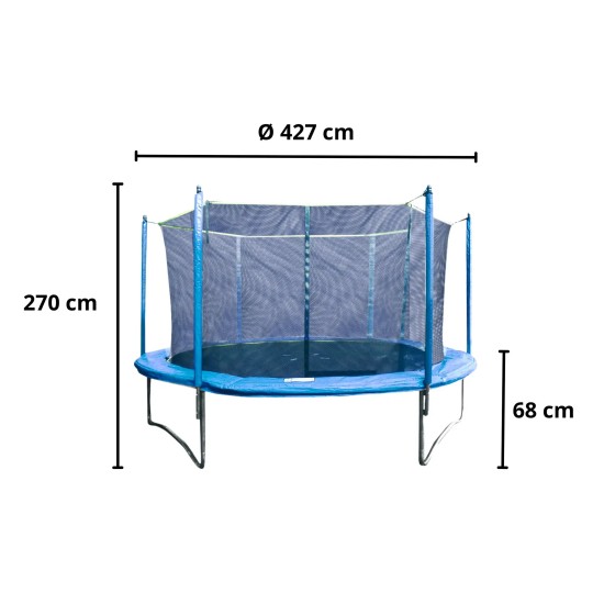 Garlando Combi XXL trampoline met veiligheidsnet - veilige en leuke springervaring voor het hele gezin. Geschikt voor volwassenen en kinderen.