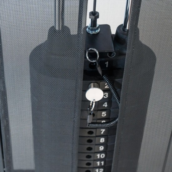 Inspire QuickSelect Smith Machine met 200 kg gewicht, gebruiksvriendelijk pin-systeem en ruimtebesparend ontwerp voor optimale trainingservaring.