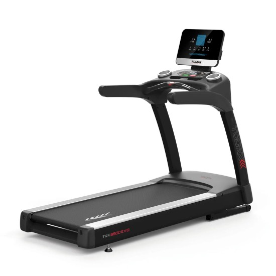 De Toorx Professional TRX 8500 EVO Loopband biedt een krachtige motor, aanpasbare snelheden, en APP READY 3.0 technologie voor een meeslepende trainingservaring.