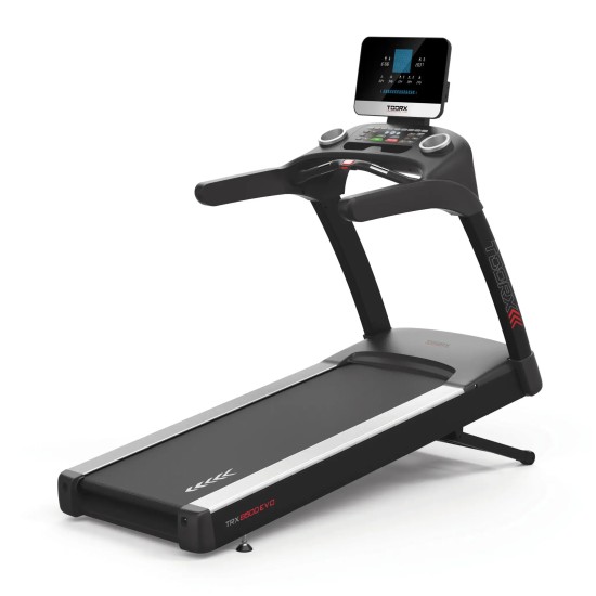 De Toorx Professional TRX 8500 EVO Loopband biedt een krachtige motor, aanpasbare snelheden, en APP READY 3.0 technologie voor een meeslepende trainingservaring.