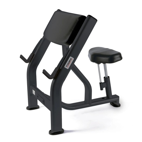 Ontdek de Toorx Professional WBX 2400 Scott Bench met comfortabele kussens en een maximale belastbaarheid van 400 kg. Perfect voor intensieve trainingen.