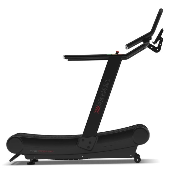 Ervaar krachtige trainingen met de Toorx Race Cross Pro. Een zelf genererende loopband met extra handgrepen voor optimale stabiliteit.