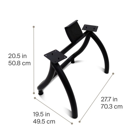 Ergonomisch ontworpen gewichtstandaard van Centr, geschikt voor Centrum Smart Stack 50 dumbbells en tablets, met een beperkte levenslange garantie.