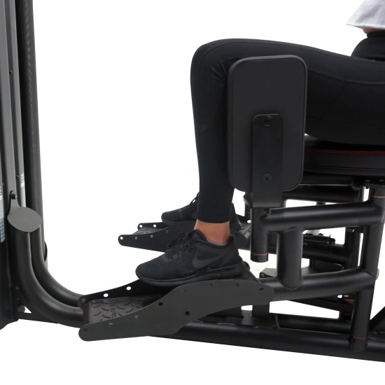 Inspire Dual Station Inner + Outer, ideaal voor adductoren en abductoren training. Compact ontwerp met onafhankelijke gewichtsblokken van 50 kg.