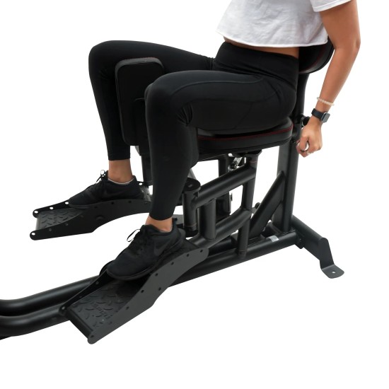 Inspire Dual Station Inner + Outer, ideaal voor adductoren en abductoren training. Compact ontwerp met onafhankelijke gewichtsblokken van 50 kg.