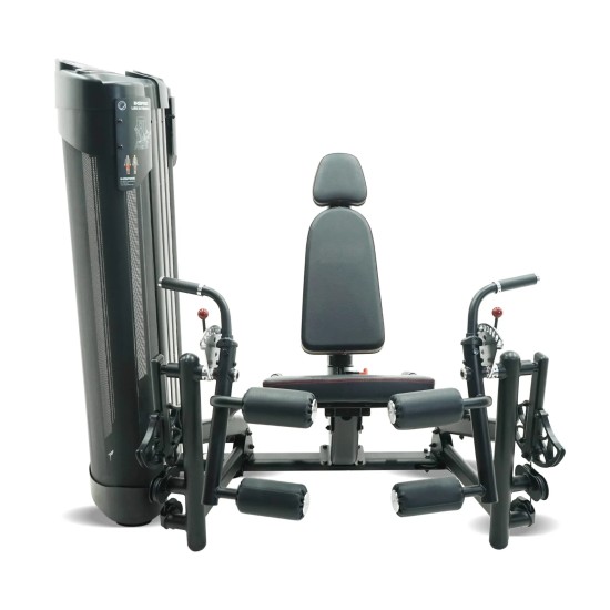 Train je quadriceps en hamstrings met de Inspire DUAL Station Seated Leg Extension + Leg Curl. Onafhankelijke gewichtenstapels voor evenwichtige krachtontwikkeling.