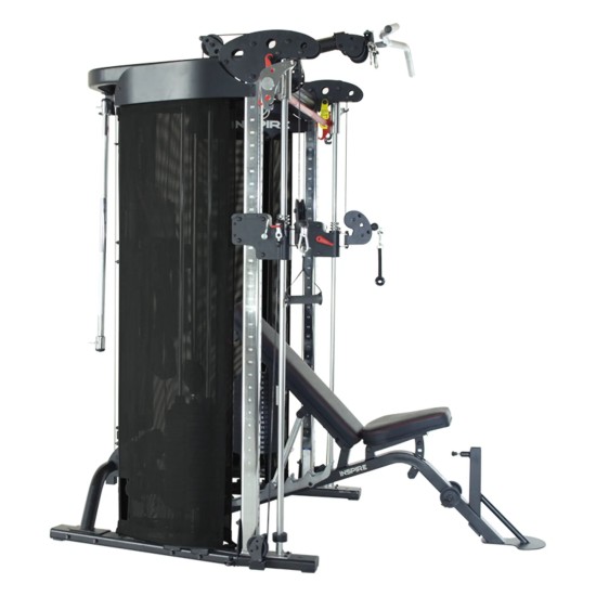 Inspire FT2 Homegym, multifunctionele trainer met 150kg gewicht en 75 oefenmogelijkheden, perfect voor elke training.