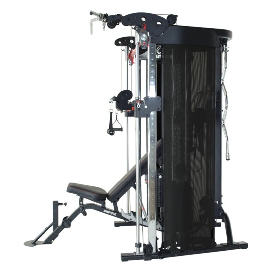 Inspire FT2 Homegym, multifunctionele trainer met 150kg gewicht en 75 oefenmogelijkheden, perfect voor elke training.