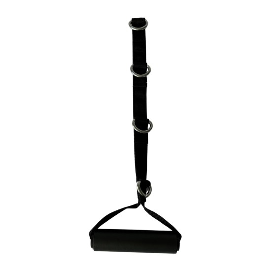 Multi-Ring D handvat van Inspire, geschikt voor krachtapparatuur, gemaakt van nylon met 4 lengte-instellingen, zwart.